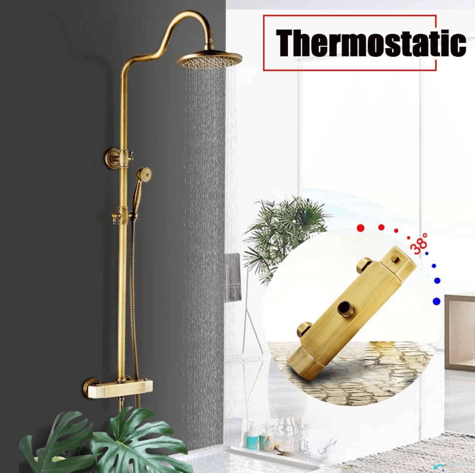 Antični - rustikalni termostatski tuš | Nadometna prha EYN ATS1206