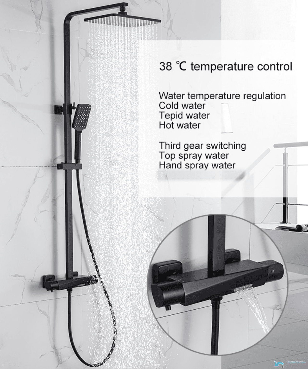 Luksuzni nadometni termostatski tuš EYN TB1751