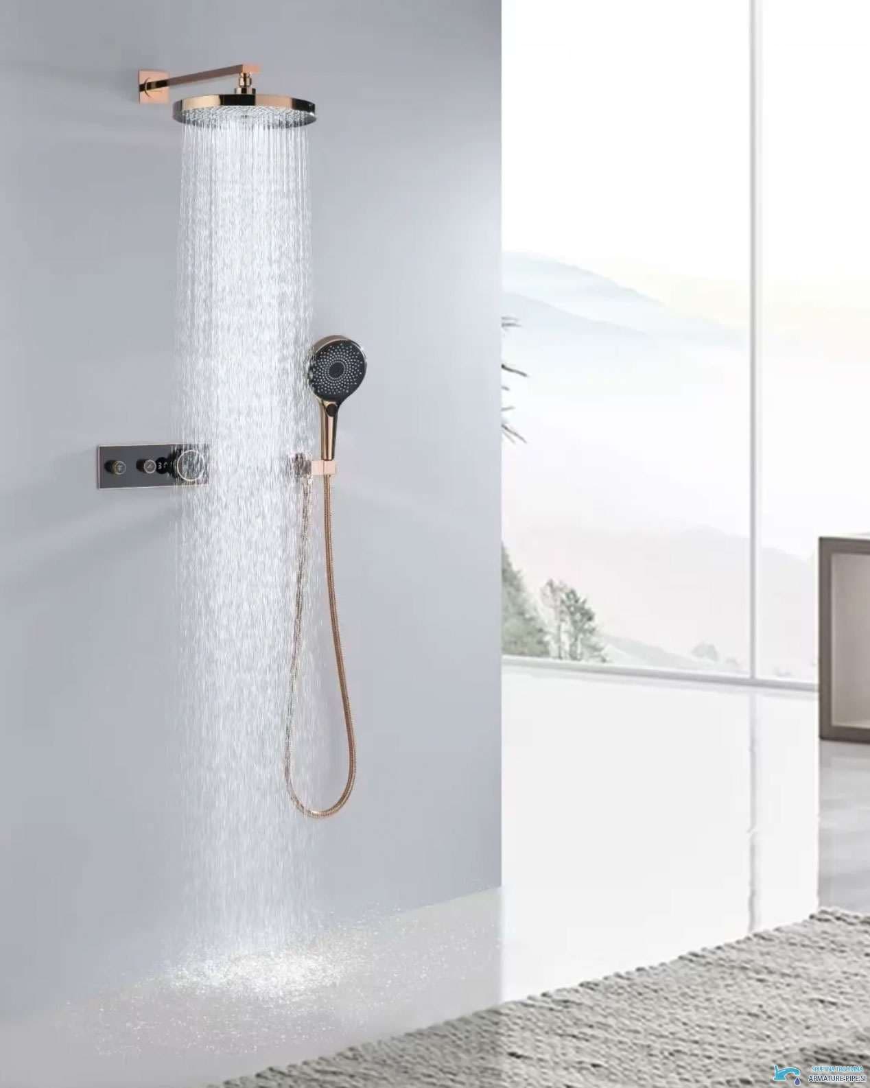 Luksuzni Termostatski Podometni Tus Sistem Elite Edition Bcs1603 Z Zaslonom Premium Linija
