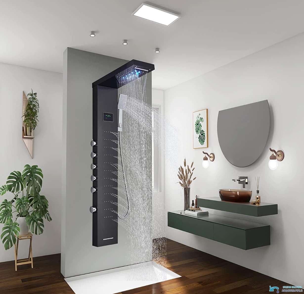 Luxury Shower Panel With Led Display Shower System Eyn Bsp2040