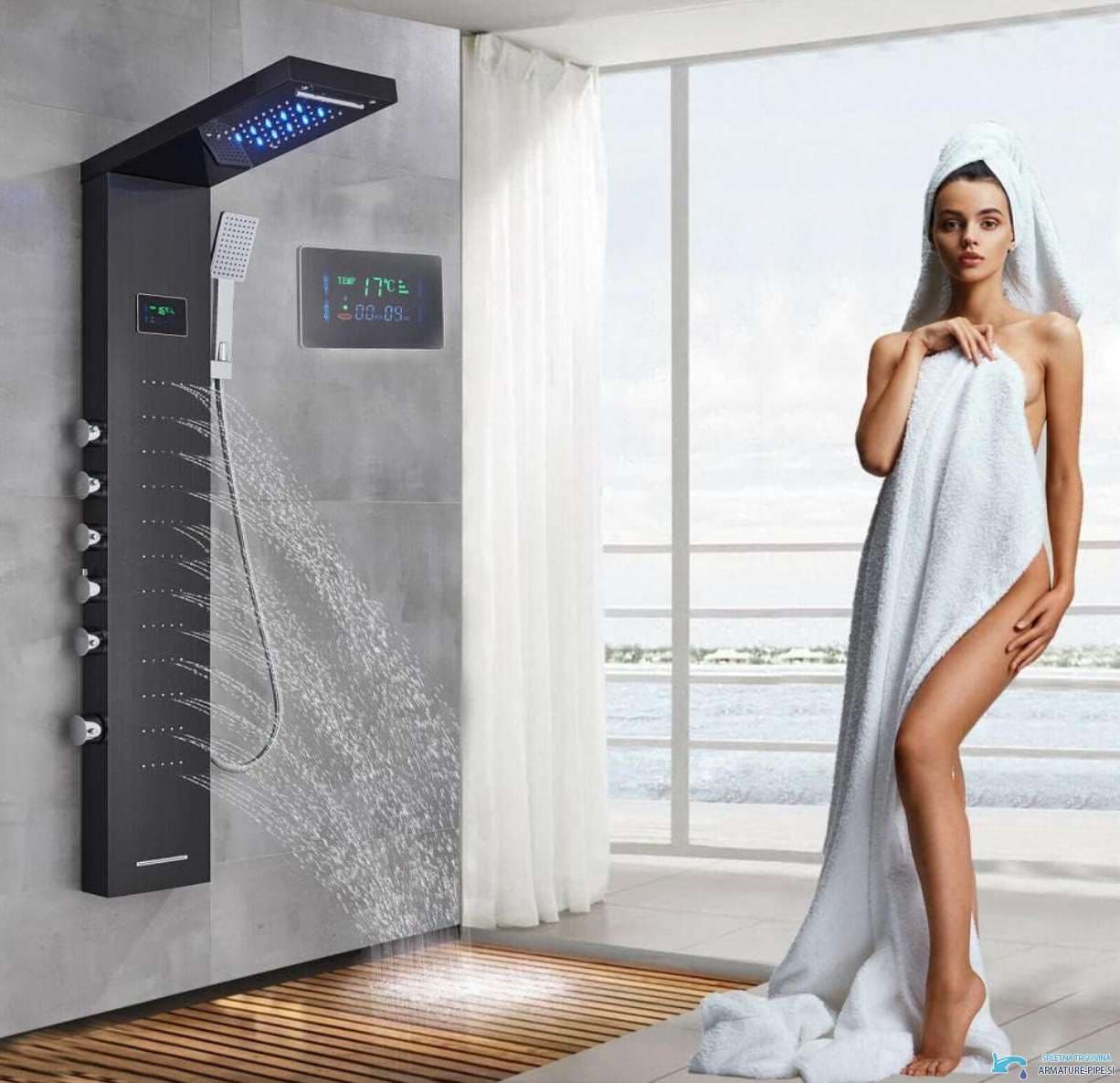 Luxury Shower Panel With Led Display Shower System Eyn Bsp2040 1