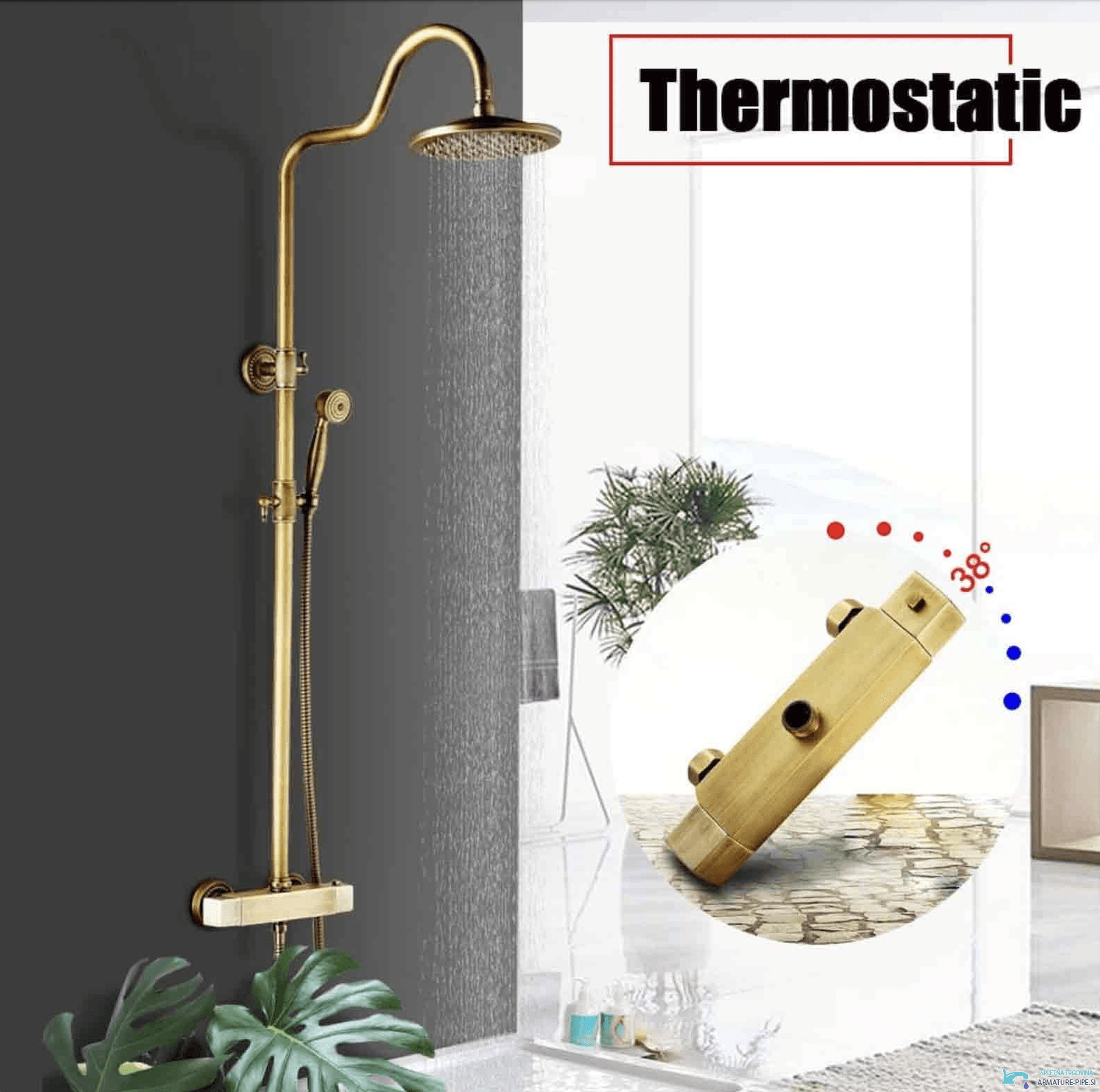 Anticni Rustikalni Termostatski Tus Nadometna Prha Eyn Ats1206 1