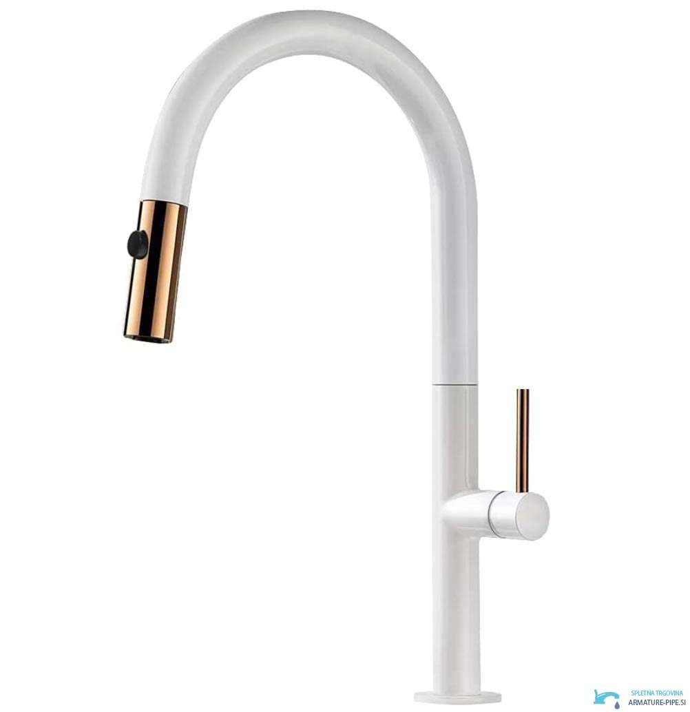 Elegantana Premium Bela Kuhinjska Armatura Pipa Eyn Kb2132b 1