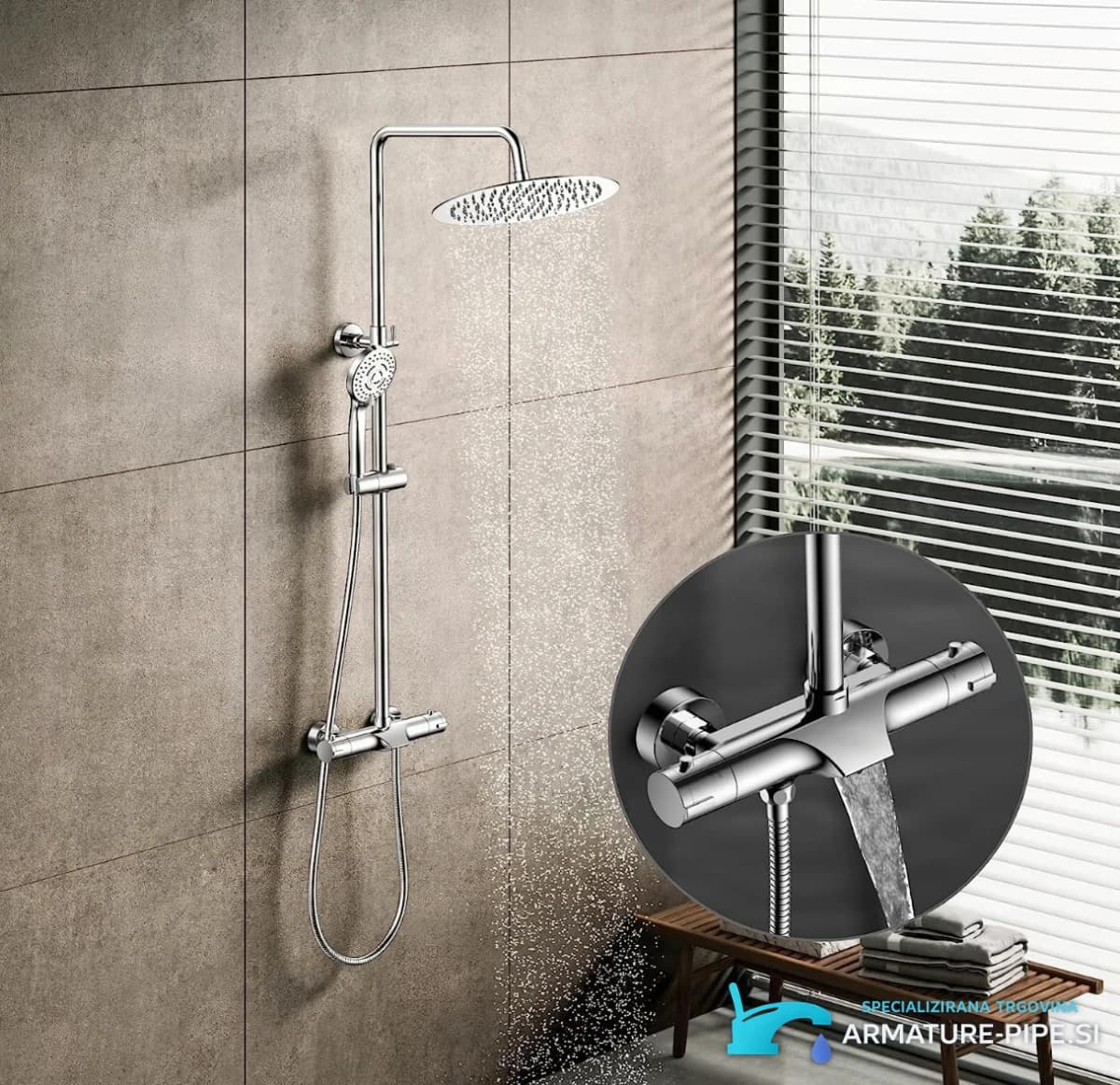 Termostatický sprchový systém ELITE EDITION BST1105 v lesklém chromu