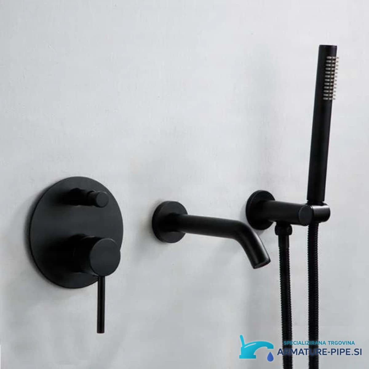 Podomítková vanová baterie CP1551black v matné černé