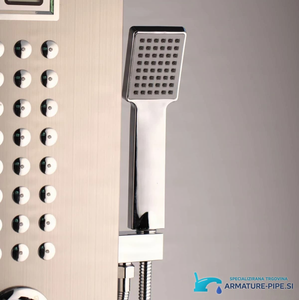 Thermostatisches Eck-Duschpaneel TP1912L mit seitlicher Handbrause