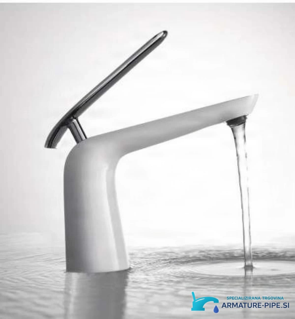 Bílá baterie pro umyvadlo a bidet woo-6963 v matně bílém provedení