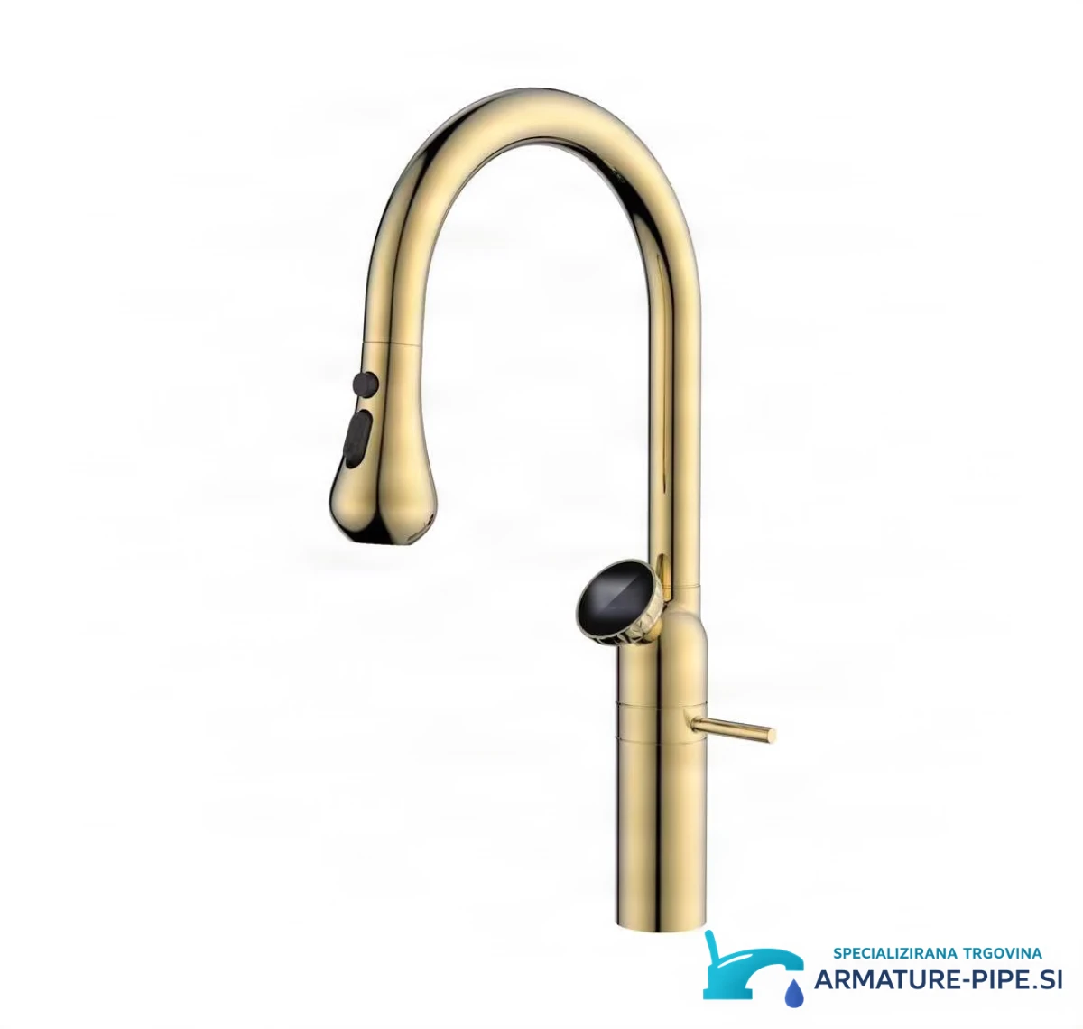 Kuhinjska armatura ELITE EDITION KF1694 — zlata različica z digitalnim prikazovalnikom