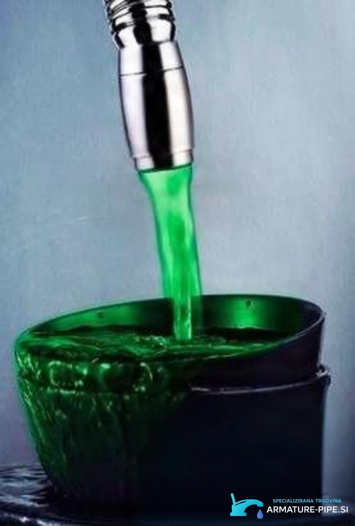LED osvětlení kuchyňské baterie LED694 se zeleně osvětleným proudem vody