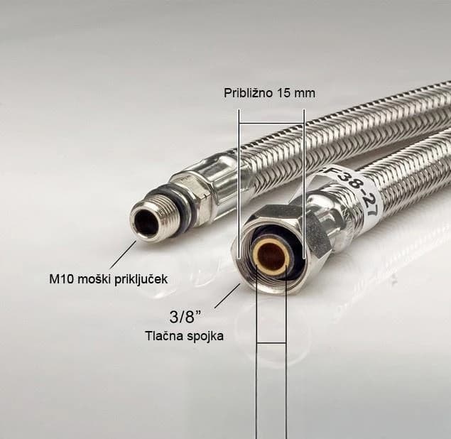 Standardne cevi za priklop kuhinjske armature ali kopalniške pipe